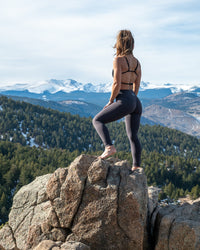 Soul Fire Apparel Co Empower Luxe leggings in black, featuring a high-waist design and sleek, stretchy fabric for comfort and style.