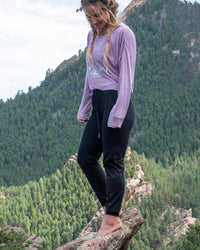 Black Onsight Joggers by Soul Fire Apparel Co, featuring a relaxed fit and adjustable waistband, shown on a model.