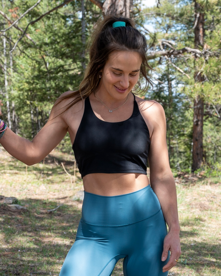 Soul Fire Apparel Co Harmony Sports Bra in black with supportive design and breathable fabric for active wear.