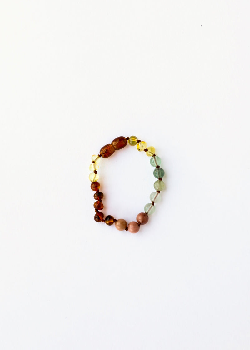 Raw Baltic Sea Amber + Stone Rainbow || Anklet • Bracelet