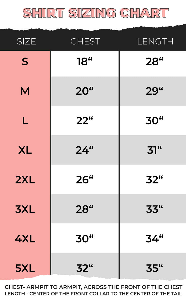 America Frilly Bow Graphic T-Shirt by Sugar Stitch Wholesale, size chart showing various sizes on a plain background.