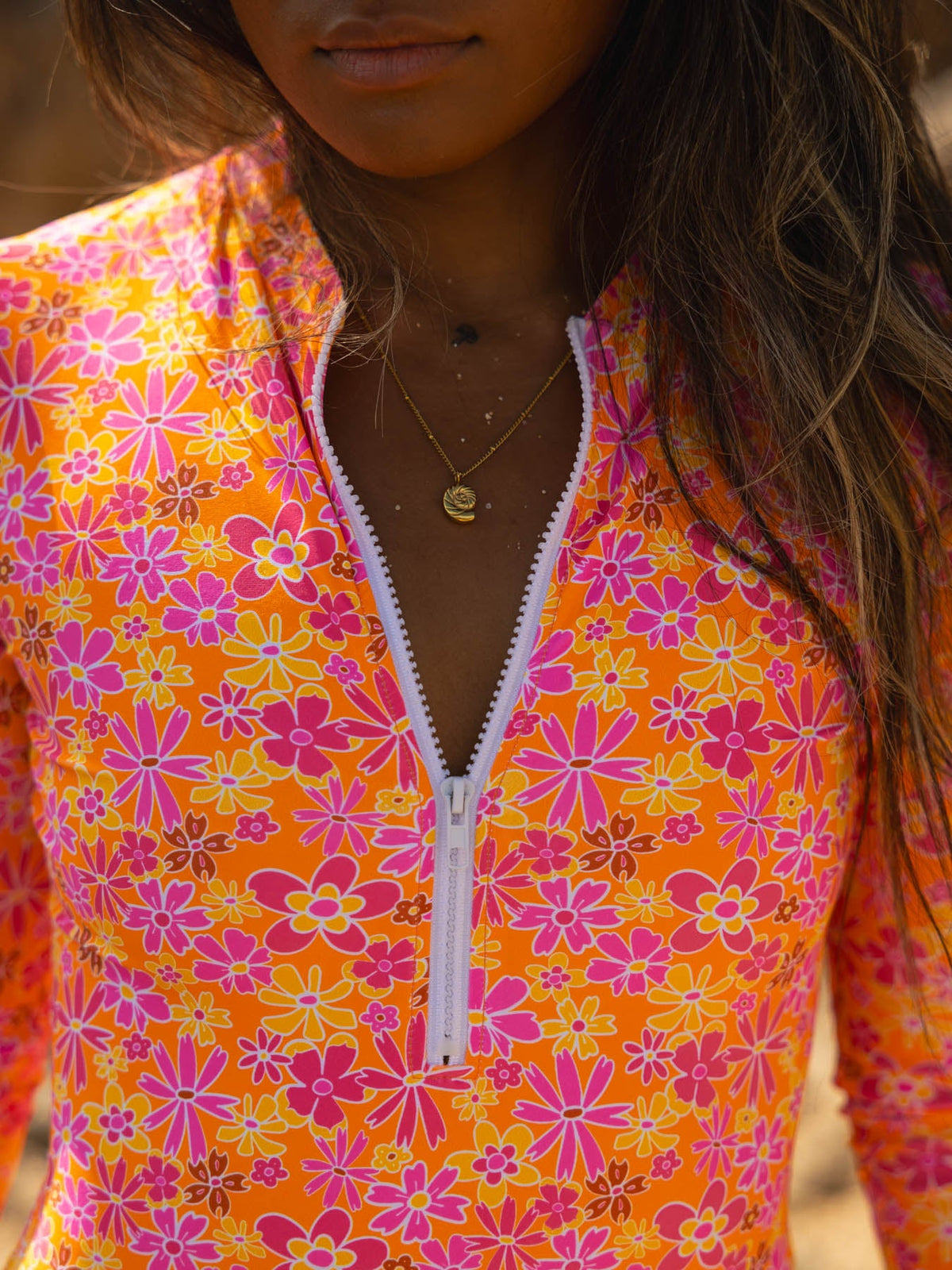 Sun Bleached Audrey One Piece swimsuit in Marrakesh design, featuring a stylish one-piece with vibrant patterns and a flattering fit.