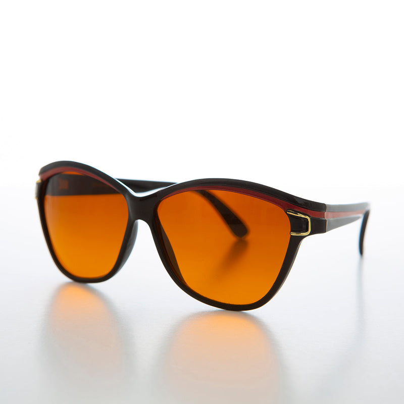 Black chunky women's deadstock sunglasses with bold frames from Sunglass Museum, style Margot, shown in image MARGOT_11.jpg.