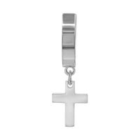 14K gold plated silver cross pendant huggie hoops earrings featuring black accents, stylish jewelry by JB Jewelry BLVD.
