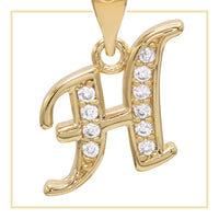 Gold-filled A-Z initial letter pendant with cubic zirconia charm, jewelry for women from JB Jewelry BLVD.