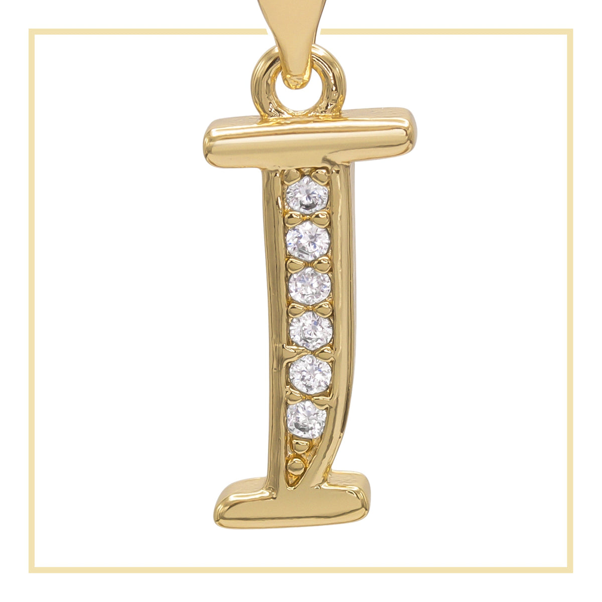 14K gold-filled A-Z initial letter pendant with cubic zirconia, jewelry charm for women, by JB Jewelry BLVD.