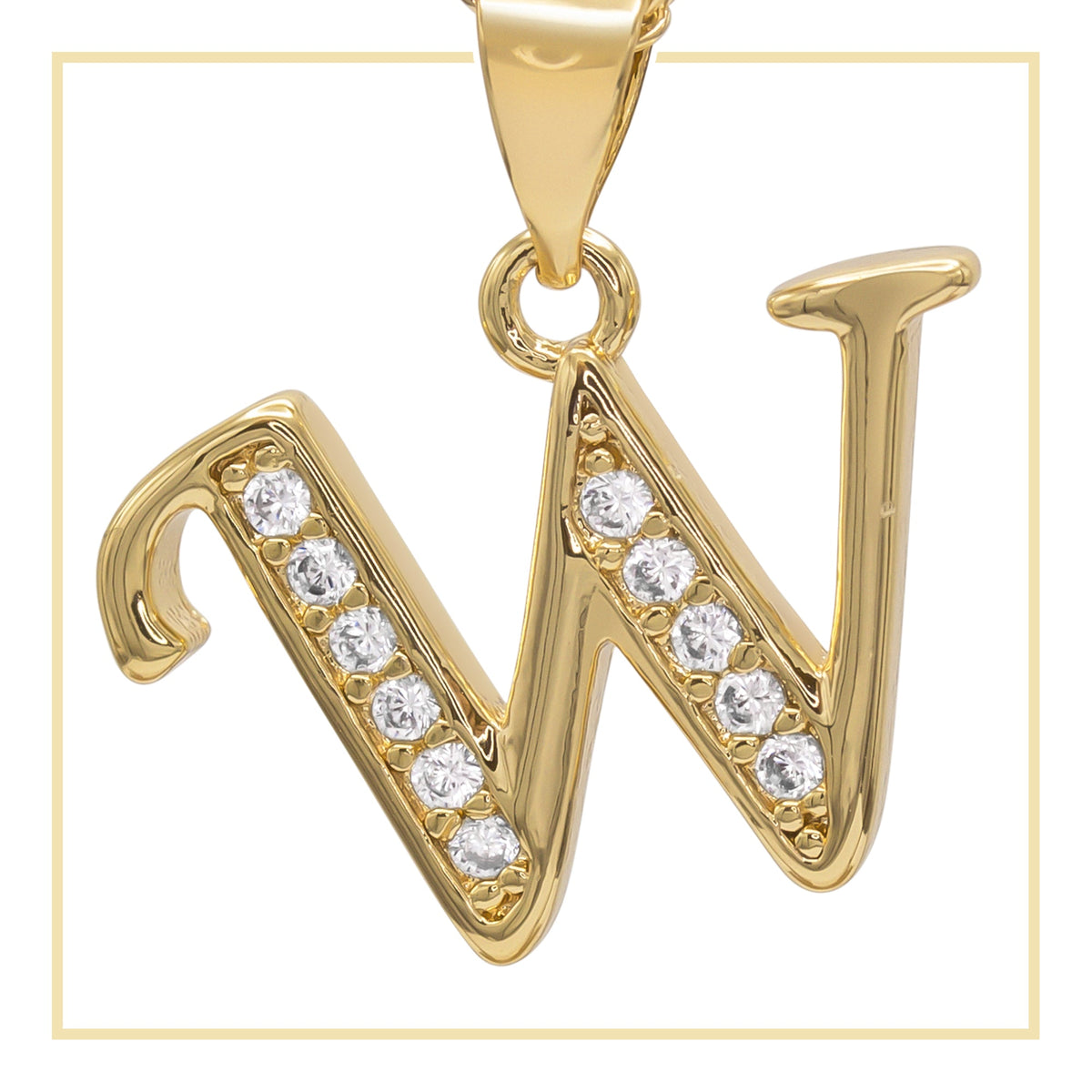 14K gold filled A-Z initial letter cubic zirconia pendant charm for women jewelry, featuring sparkling stone and elegant design.