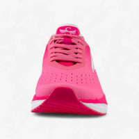 Pink APUS Women athletic shoes by Swift Running featuring breathable mesh and cushioned soles for comfortable running.