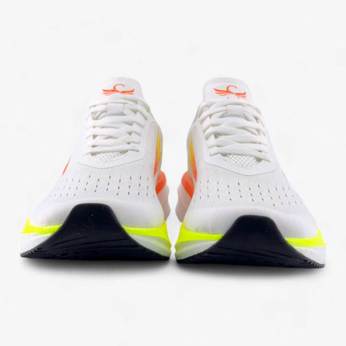White APUS women’s athletic shoes by Swift Running with breathable mesh and cushioned soles, designed for active wear.