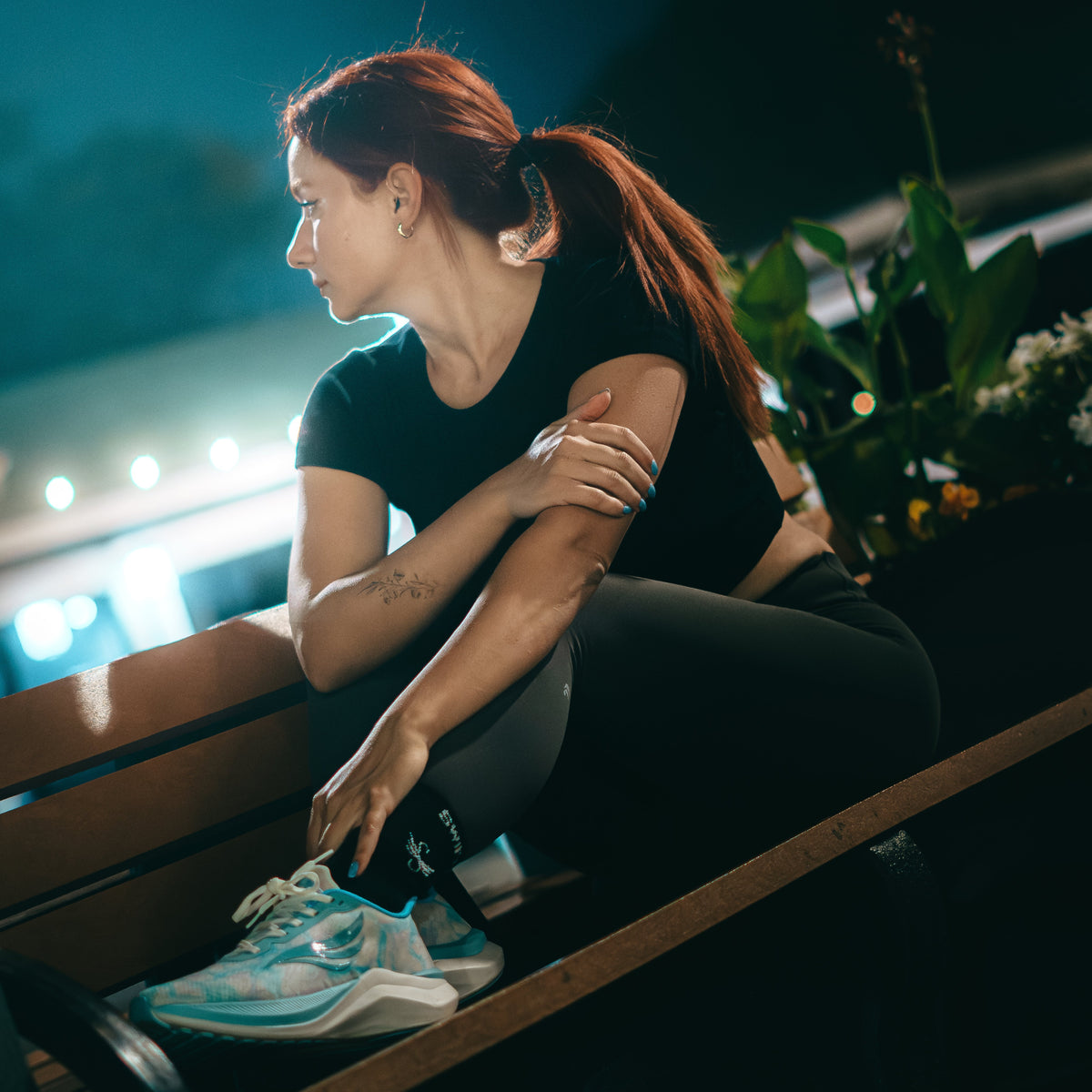 Blue CELER Women athletic shoes by Swift Running, featuring a sleek design and supportive fit for active wear.