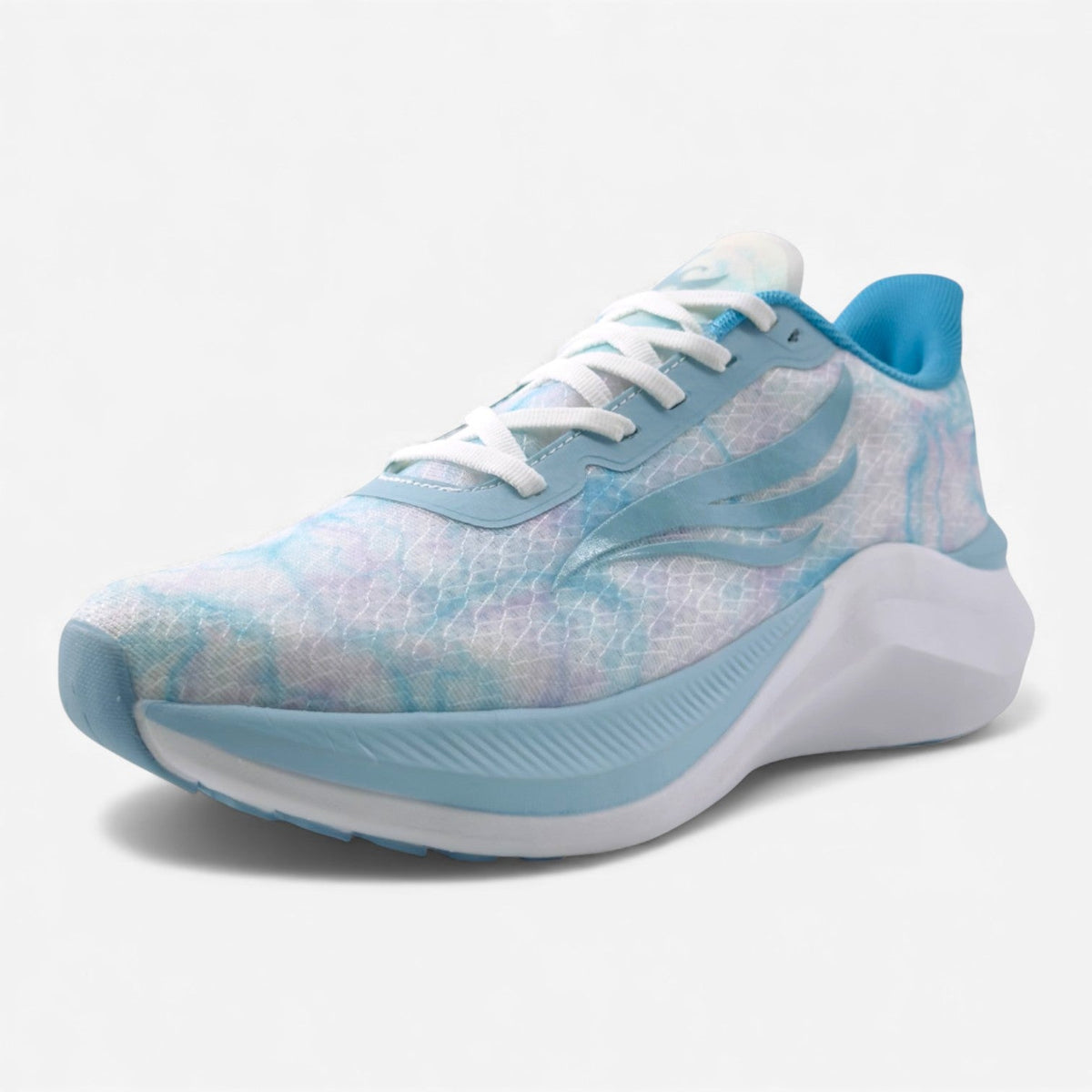 Blue CELER women’s athletic shoes by Swift Running, showcasing lightweight design and breathable fabric for active wear.