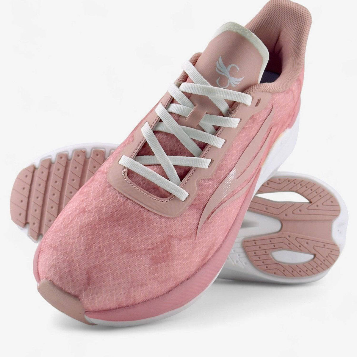Pink CELER Women athletic shoes by Swift Running, featuring sleek design and cushioned comfort for active wear.