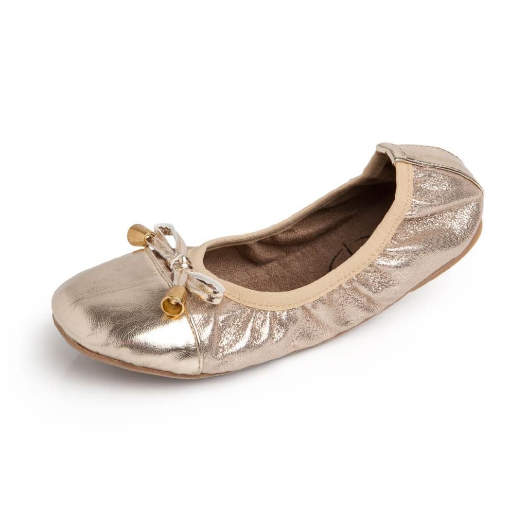 Pink Talaria Littles girls' flats with bow detail, comfortable slip-on shoes for young children, by Talaria Flats.