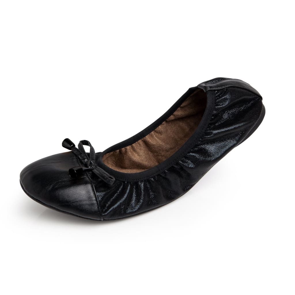 Black Talaria Flats shoes, premium black flats with a sleek design, perfect for casual or formal wear.