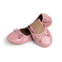Talaria Flats dusty rose shoes with a half-folded design, showcasing elegant and comfortable flats for women.