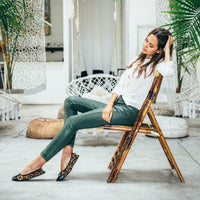 Talaria Flats premium leopard shoes with stylish pointed toe and comfortable slip-on design for everyday wear.