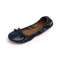 Talaria Flats navy blue premium shoes with sleek design and comfortable slip-on style, perfect for casual or professional wear.