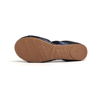 Talaria Flats navy blue shoes with a sleek, flat design and comfortable slip-on style, perfect for everyday wear.