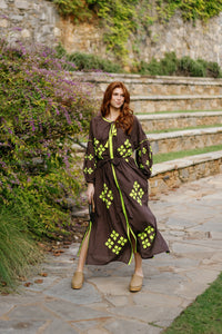 Brown and lime-colored product from Tela Luxury Mercantile's "Brown is the New Black" collection, displayed on a clean background.