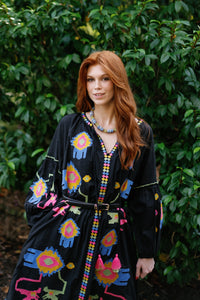 Black Fall Funk hoodie by Tela Luxury Mercantile, featuring a relaxed fit and stylish fall-inspired design.