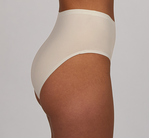 Black The Hi-Waist Hug by The Only Bra, high-waist design with snug fit, shown on a person in the product image.