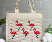 Classic Flamingo Purse by The Popular Flamingo featuring pink flamingo design and stylish handbag details.