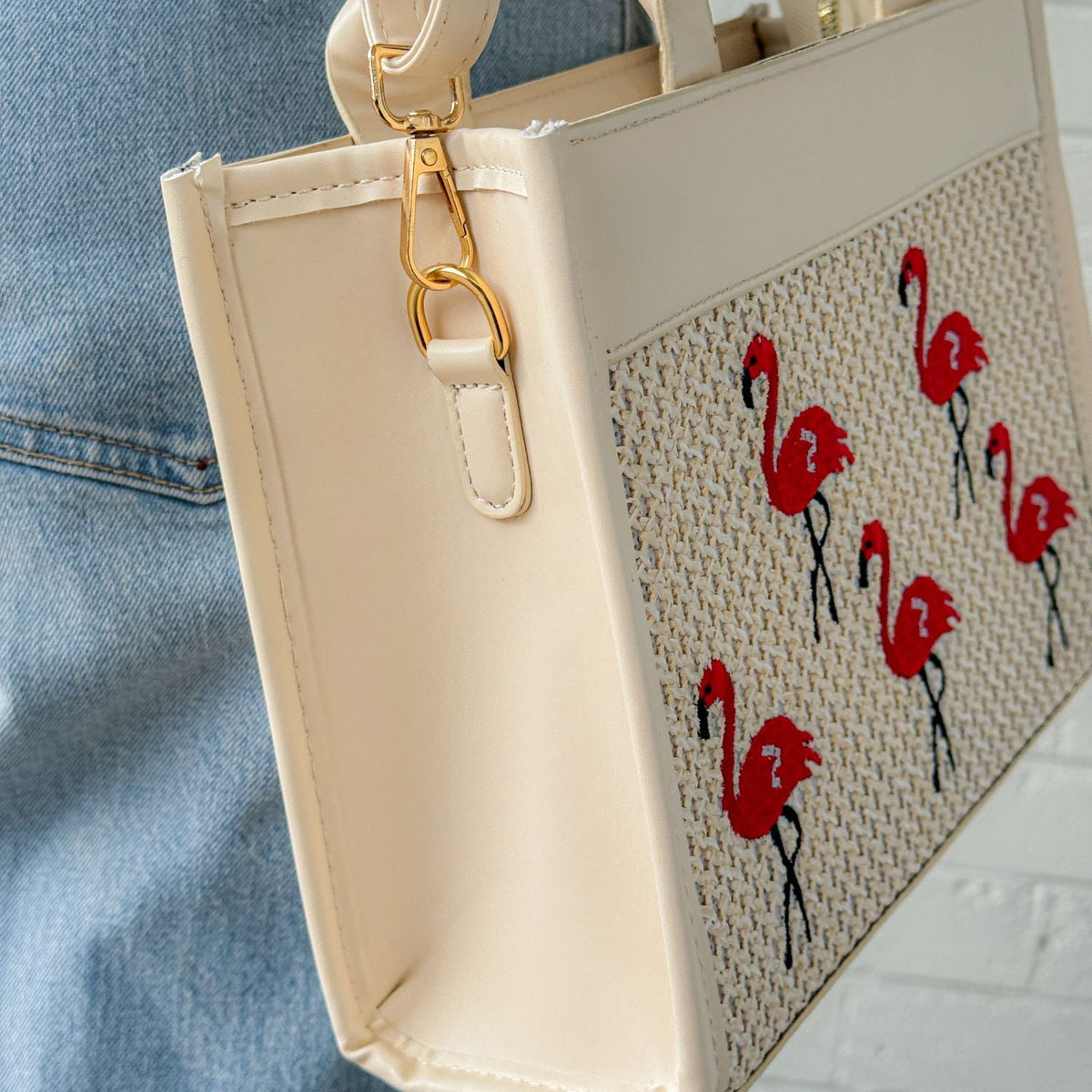 Classic Flamingo Purse by The Popular Flamingo featuring a pink flamingo design and a stylish, compact handbag shape.