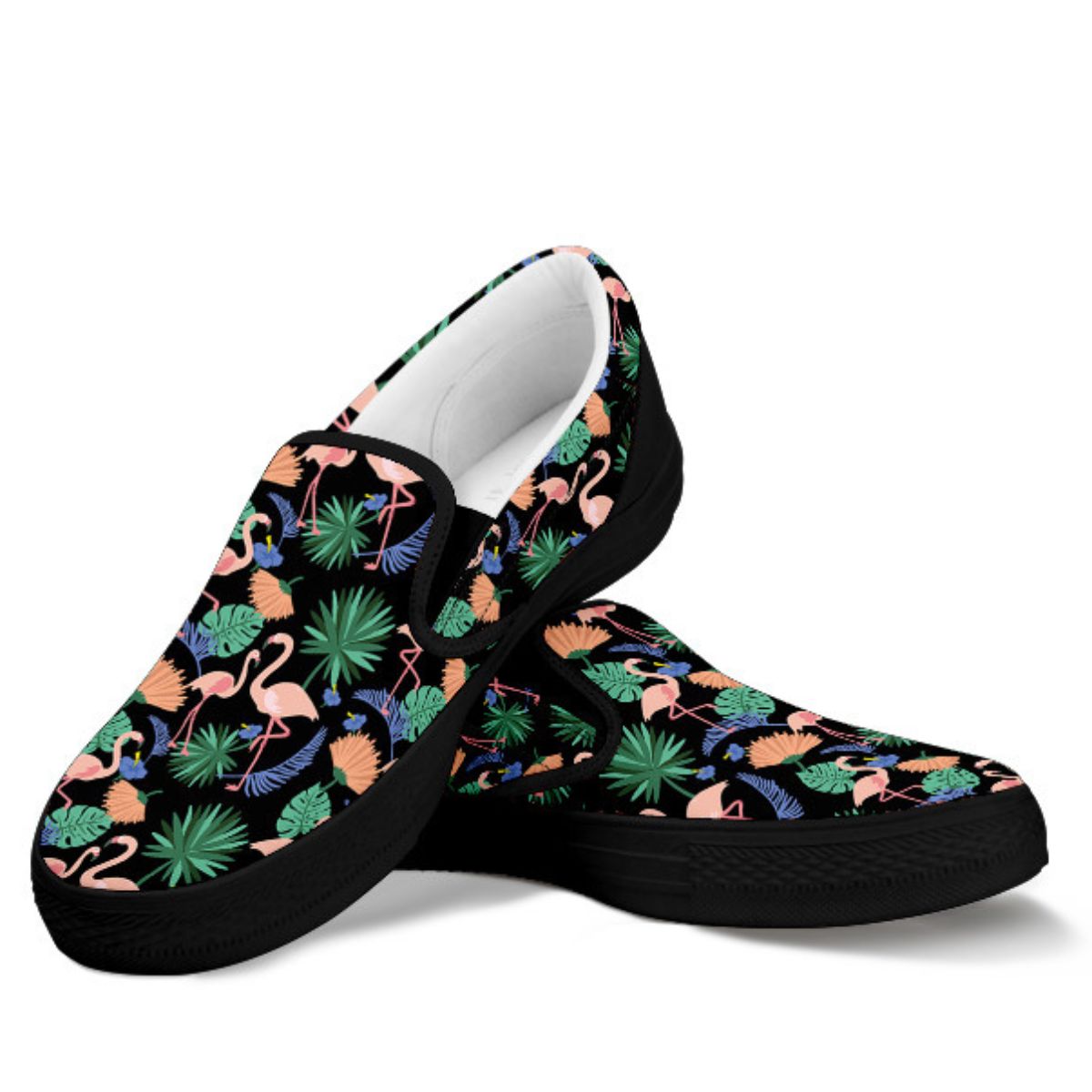 Flamingo Exotic Floral Slip-On shoes for women in size US6, featuring vibrant floral patterns and comfortable slip-on design.