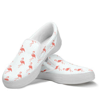 Pink Simple Flamingo slip-on shoes for women by The Popular Flamingo, featuring a casual, comfortable design.