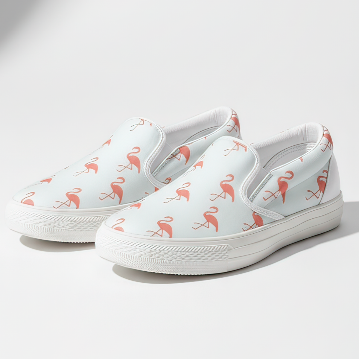 Women's Simple Flamingo Slip Ons by The Popular Flamingo, featuring a comfortable design with flamingo accents.