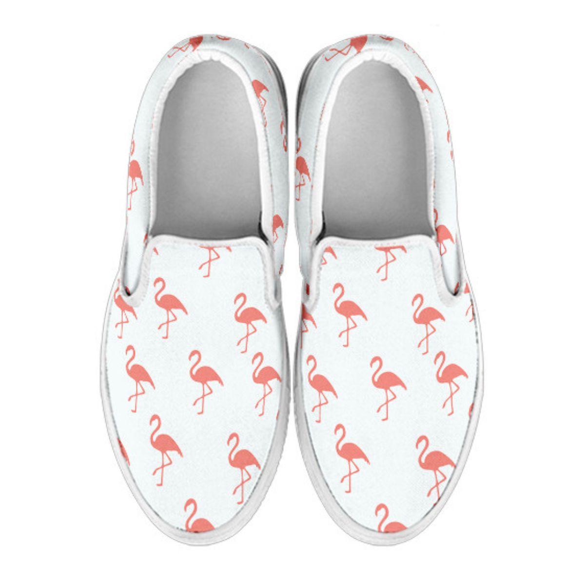 Simple Flamingo slip-on shoes for women by The Popular Flamingo, featuring a pink flamingo design and comfortable casual style.