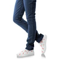 Women's Simple Flamingo Slip Ons by The Popular Flamingo, featuring casual slip-on style in soft fabric with flamingo design.