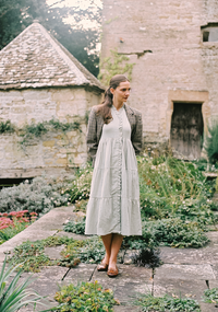 The Village Green house dress displayed with a relaxed fit, soft fabric, and casual style perfect for comfortable home wear.