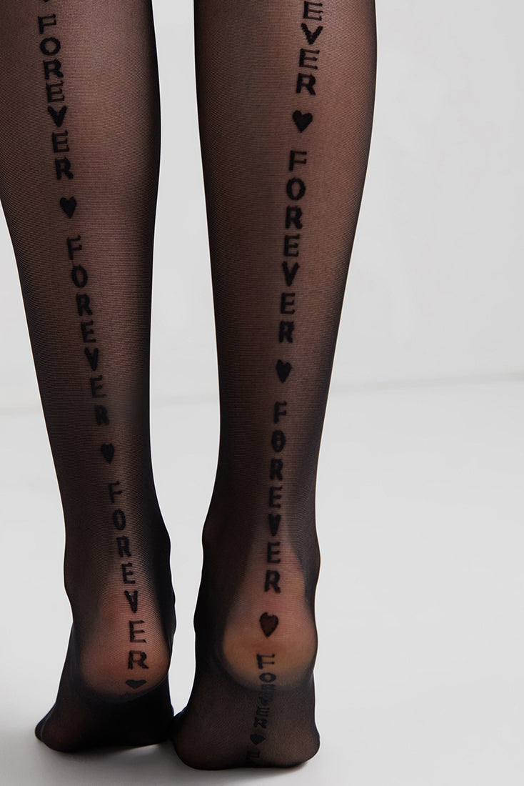 Women's fantasy tights by Lornea, Conte Forever style, black with intricate fantasy-inspired design, from TheRanok.com.