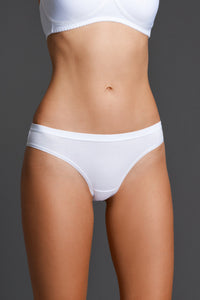 Black cotton medium-waisted slip panties for women by Lornea, featuring a comfortable, elegant design.
