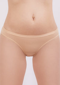 Black medium-waisted slip panties for women by Lornea, featuring comfortable cotton fabric and sleek design.