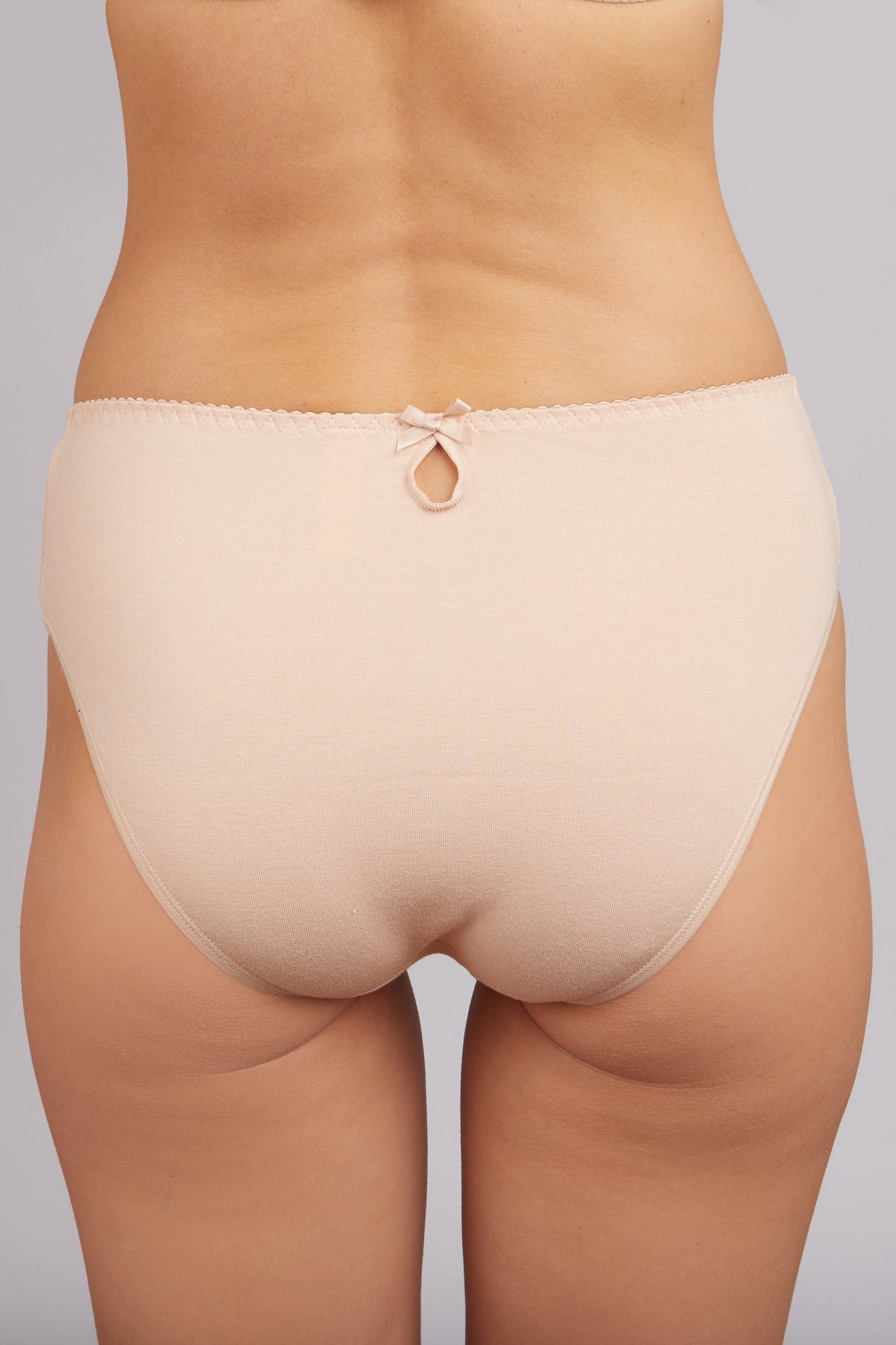 Medium-waisted cotton panties by Milavitsa, women's slip in nude color, featuring comfortable fit and soft fabric.