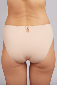 Medium-waisted cotton panties by Milavitsa, women's slip in nude color, featuring comfortable fit and soft fabric.