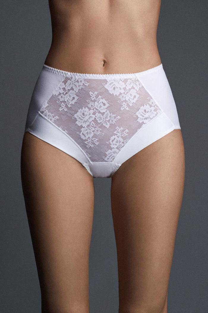 Nude high-waisted slip panties from Crystal Curve by Lornea, featuring a smooth, seamless design for women.