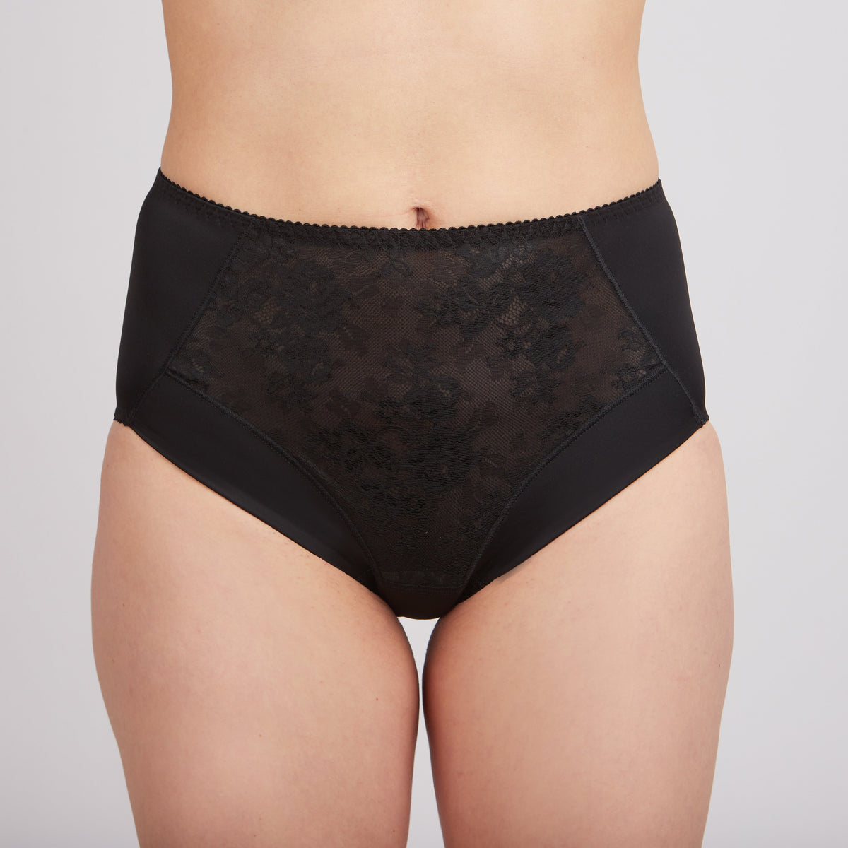Nude high-waisted slip panties from Crystal Curve by Lornea, women's seamless underwear with a smooth fit and elegant design.