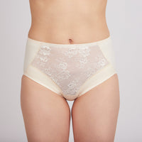 High-waisted nude crystal curve slip panties for women by Lornea, featuring elegant design and smooth fabric.