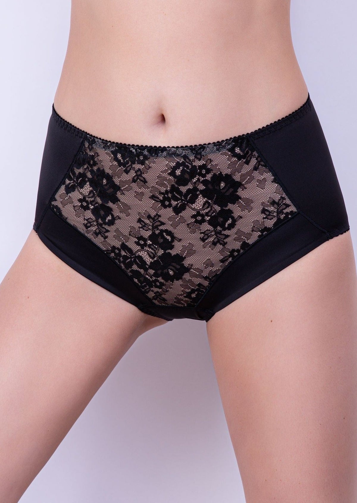 High-waisted nude Crystal Curve slip panties for women by Lornea, featuring a smooth, elegant design and comfortable fit.