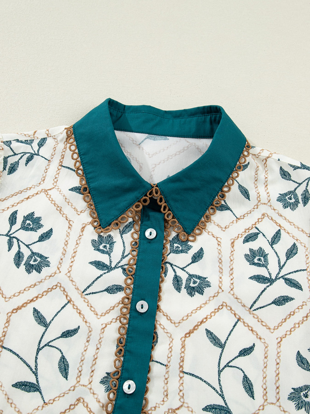 Air force blue floral print mini dress with polo collar, casual style from Trendsi, perfect for relaxed summer wear.