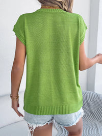 Apricot flower pattern round neck sweater by Trendsi, cozy knit with floral design, long sleeves, stylish casual wear.