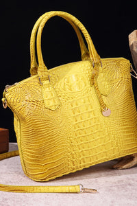 Trendsi PU leather handbag with top handles and gold-tone hardware, stylish and compact for everyday use.