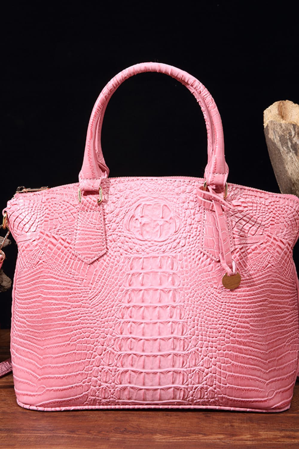 Trendsi PU leather handbag with sleek design, top handle, and gold-tone hardware on a neutral background.