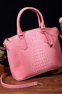 Trendsi PU leather handbag with top handles and gold-tone hardware, featuring a sleek, structured design.