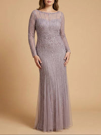 Lara New York Lara High Neck Beaded Gown, elegant evening dress with intricate beadwork and high neckline, suitable for formal events.