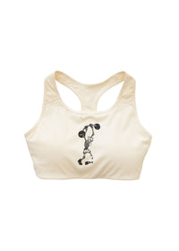Vardagen "Do The Work" sports bra in black, shown on a model, designed for active wear and support during workouts.