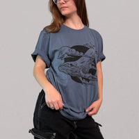 VesperTwine Thundercloud T-Shirt featuring a storm cloud graphic on a casual shirt for men and women.